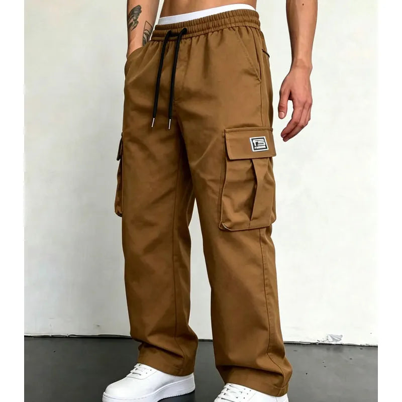 Nesham - Pantaloni Cargo Con Coulisse in Vita e Tasche