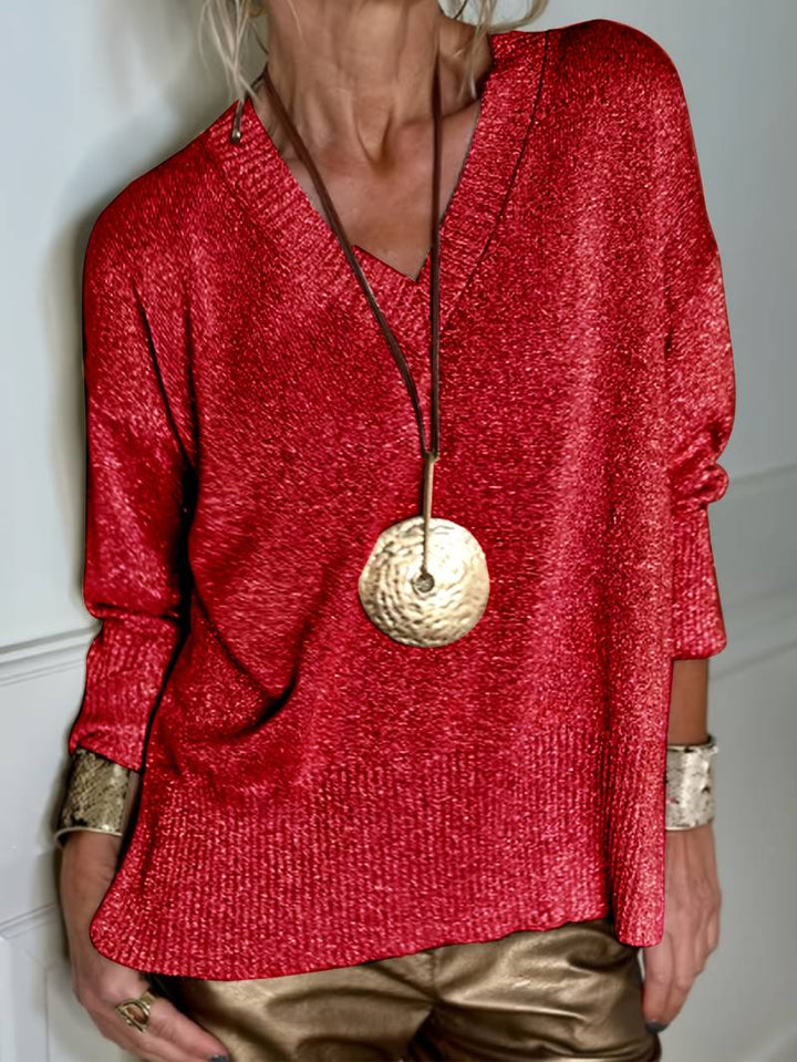 Migle - Maglione a Maniche Lunghe Con Scollo a V