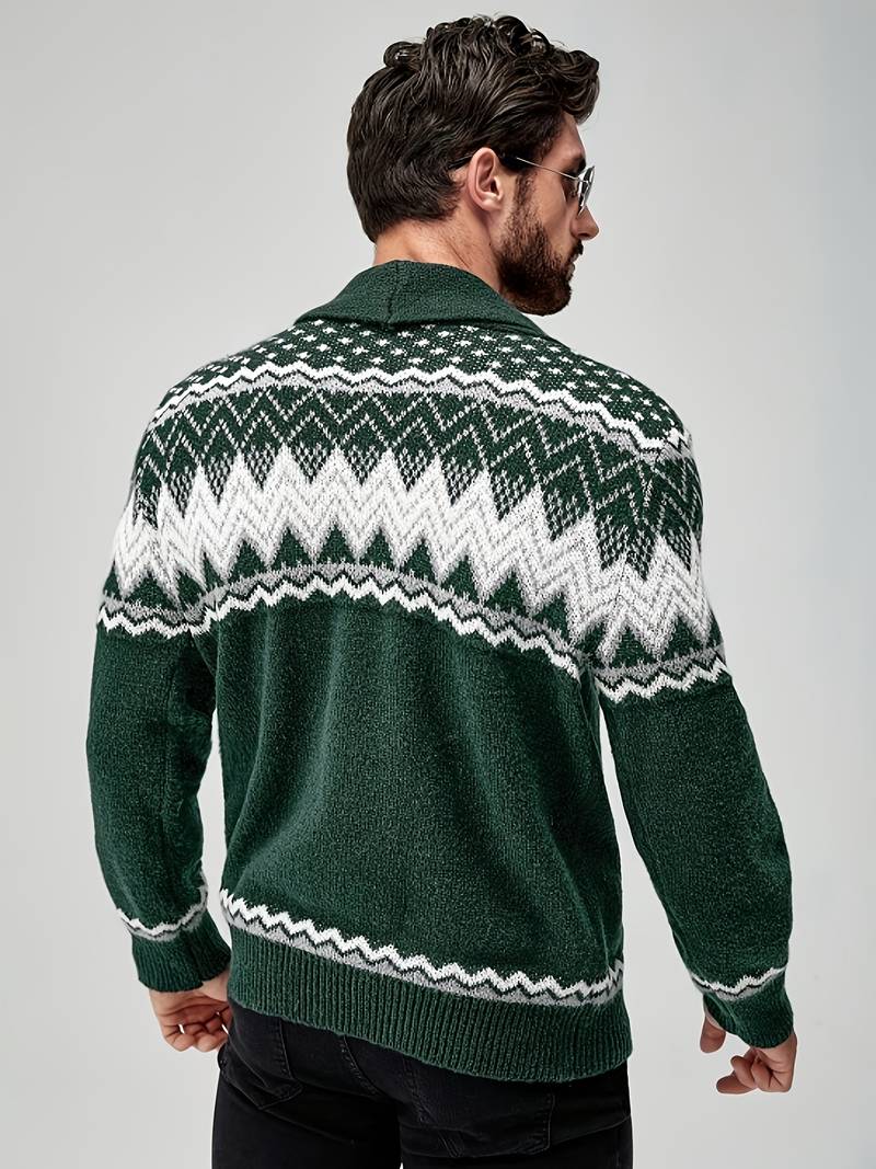 Elroy - Maglione Casual Con Motivo Geometrico