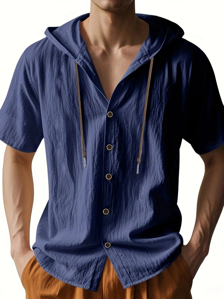 Chadwick - Camicie Leggere In Lino Con Maniche Corte E Cappuccio