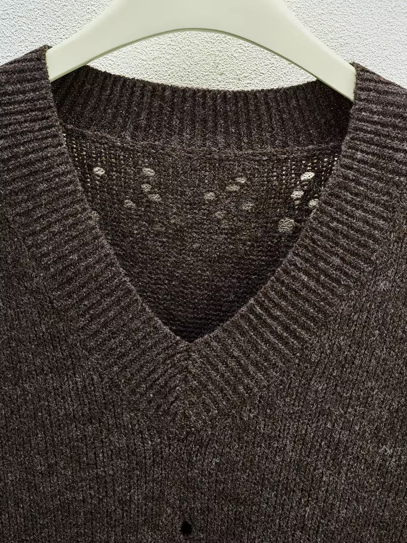 Bimashi - Maglione Ampio a Maniche Lunghe Con Scollo a V