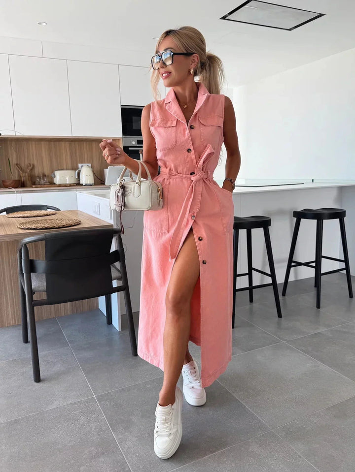 Jacinta - Elegante Abito Lungo Con Tasche