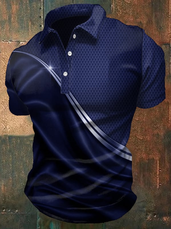 Polo Casual a Maniche Corte In Stile Business Con Sfumatura Di Colore Per Uomo