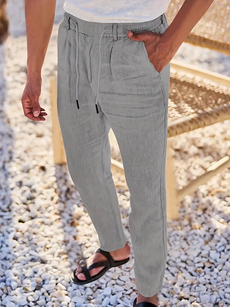 Nichols - Pantaloni Larghi In Lino Con Coulisse