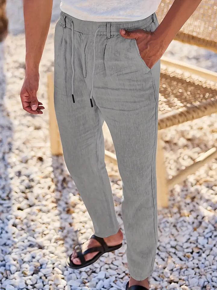 Nichols - Pantaloni Larghi In Lino Con Coulisse