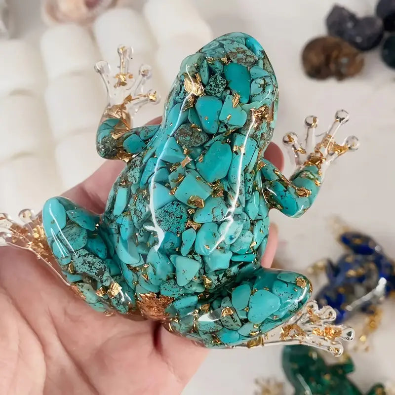 Frostone - Scultura di Rana in Cristallo Per Decorazione Domestica