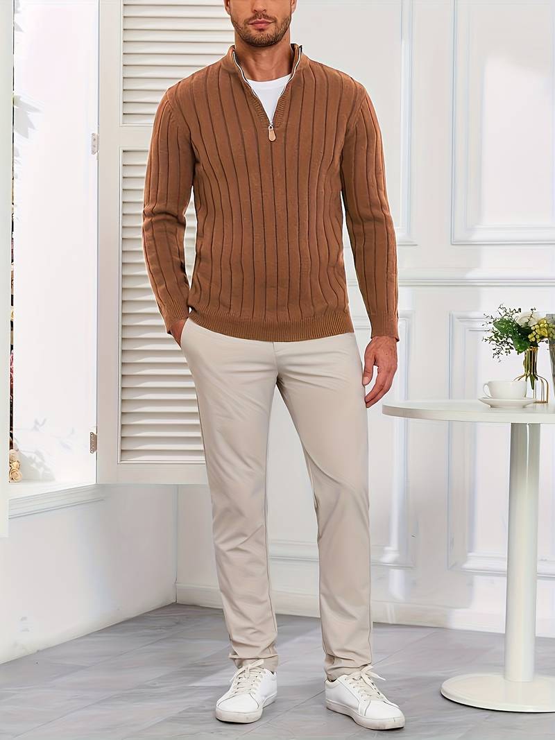 Yedidya - Maglione Casual a Maniche Lunghe Lavorato a Maglia