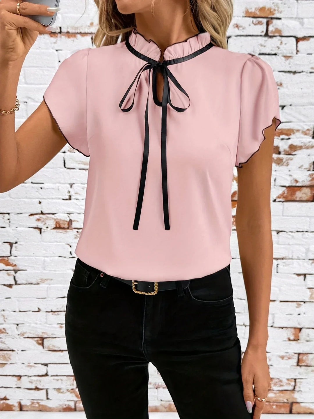 Bethany - Blocco Colore Camicia A Maniche Corte