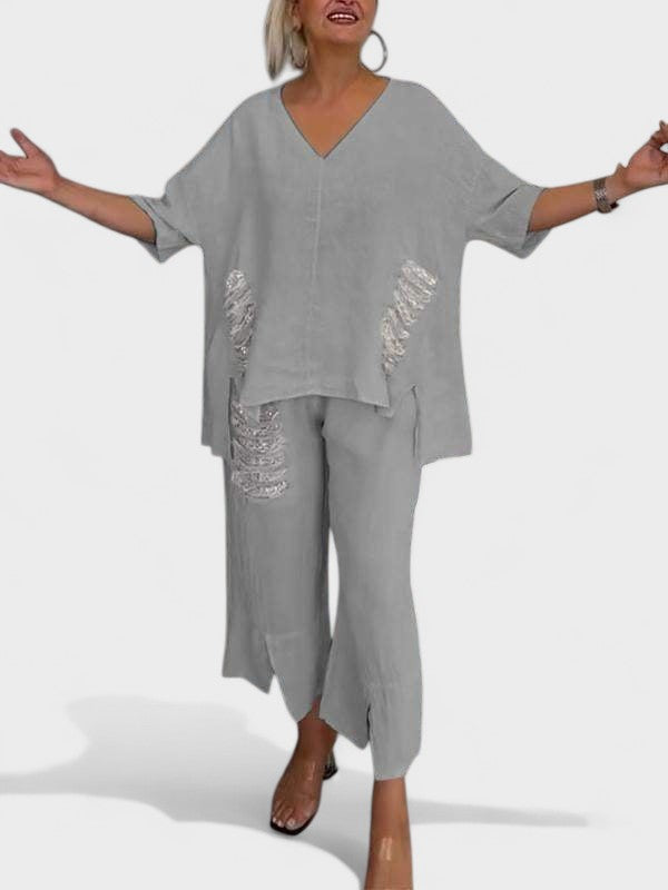 Raisa - Set Due Pezzi Con Scollo a V Per l'estate