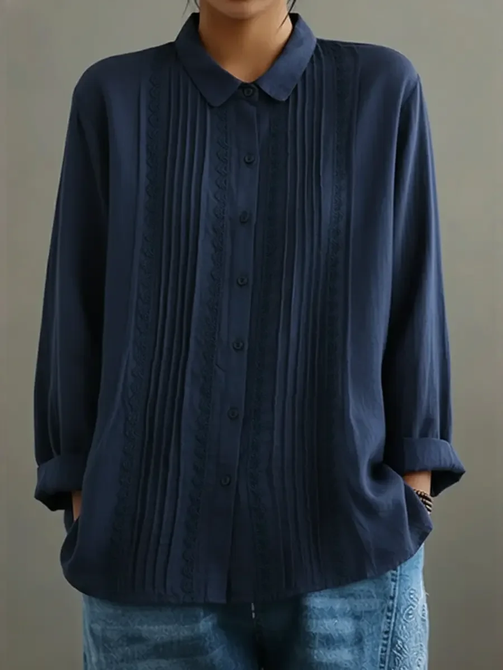 Kalanit - Camicia in Pizzo Patchwork di Lino e Cotone