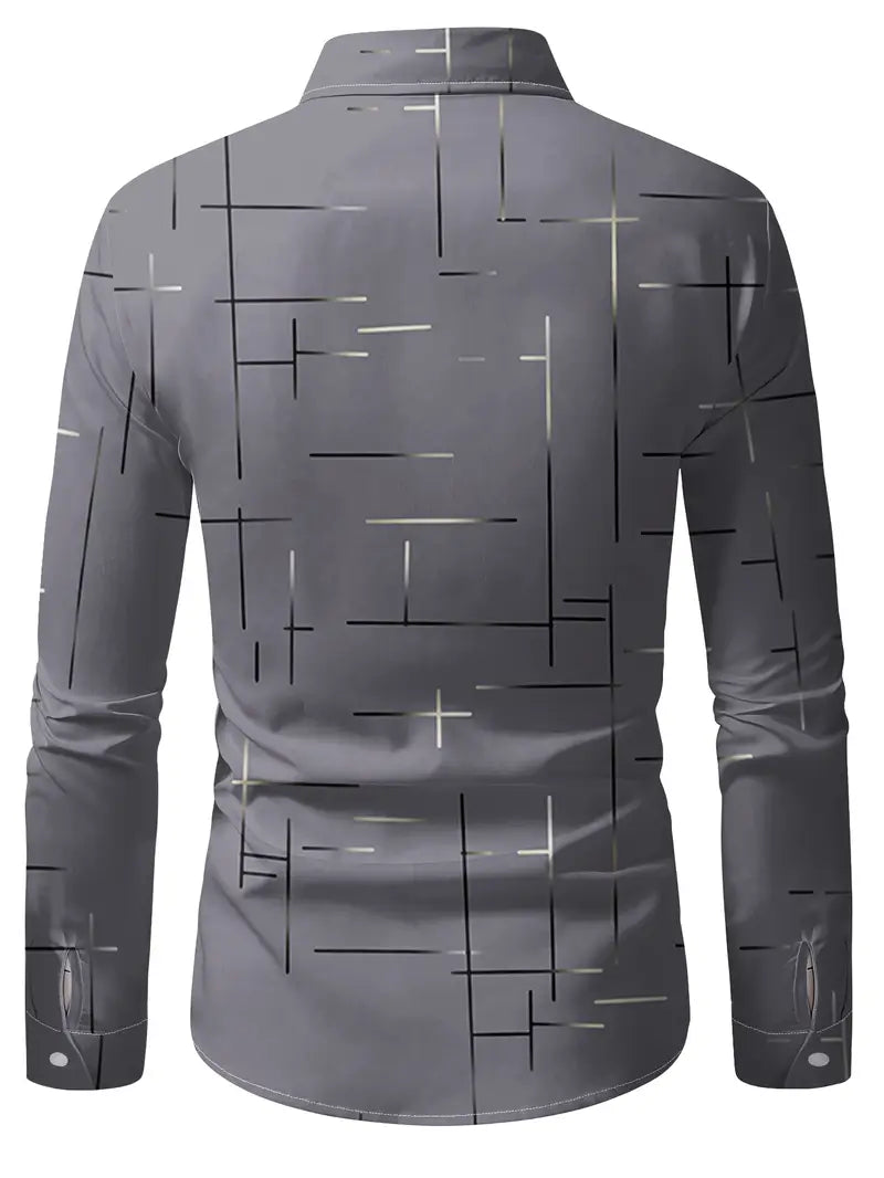 Nerio - Camicia a Maniche Lunghe Con Stampa Geometrica