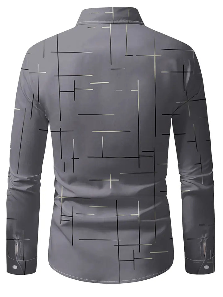 Nerio - Camicia a Maniche Lunghe Con Stampa Geometrica