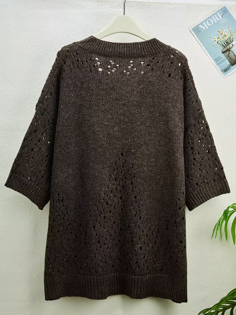 Bimashi - Maglione Ampio a Maniche Lunghe Con Scollo a V