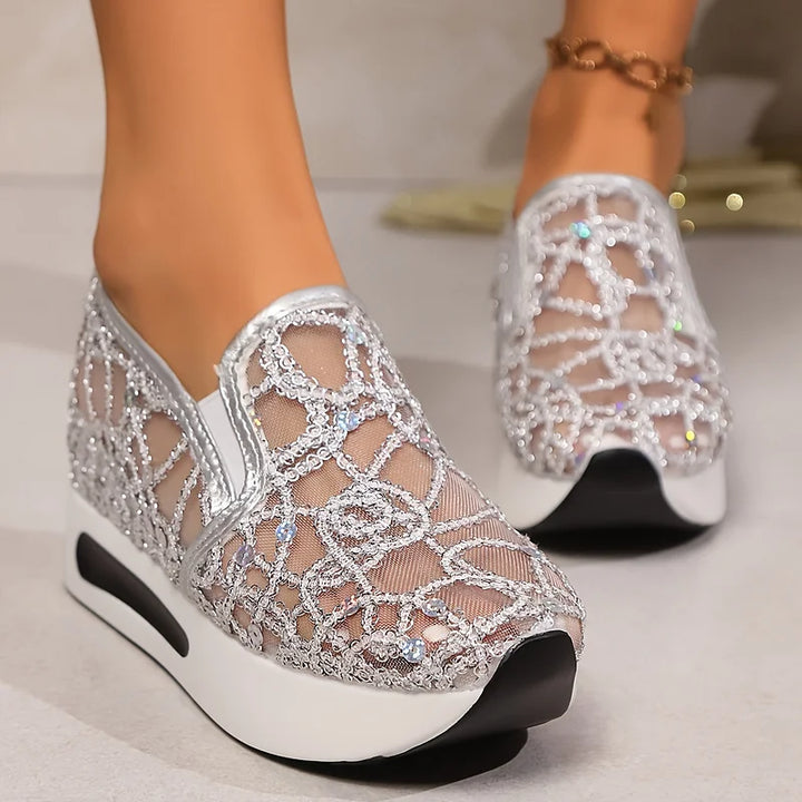 Heleen - Scarpa Sportiva a vita alta con paillettes