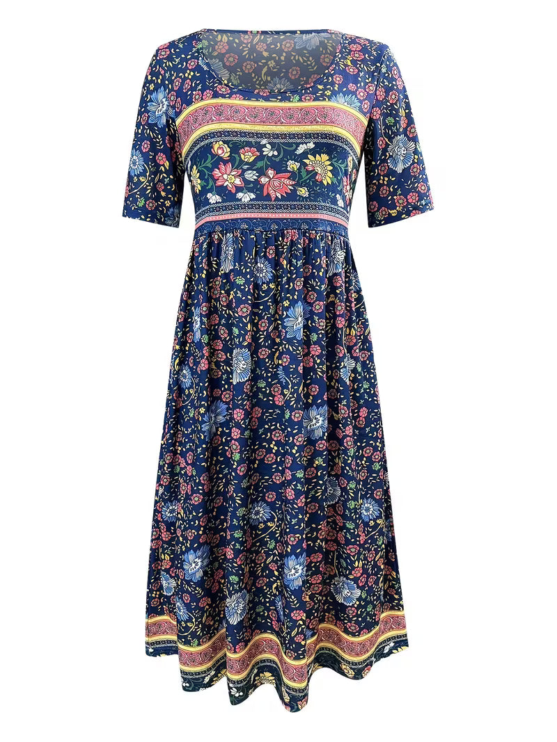 Lisan - Abito vintage con Stampa Floreale e Tasca