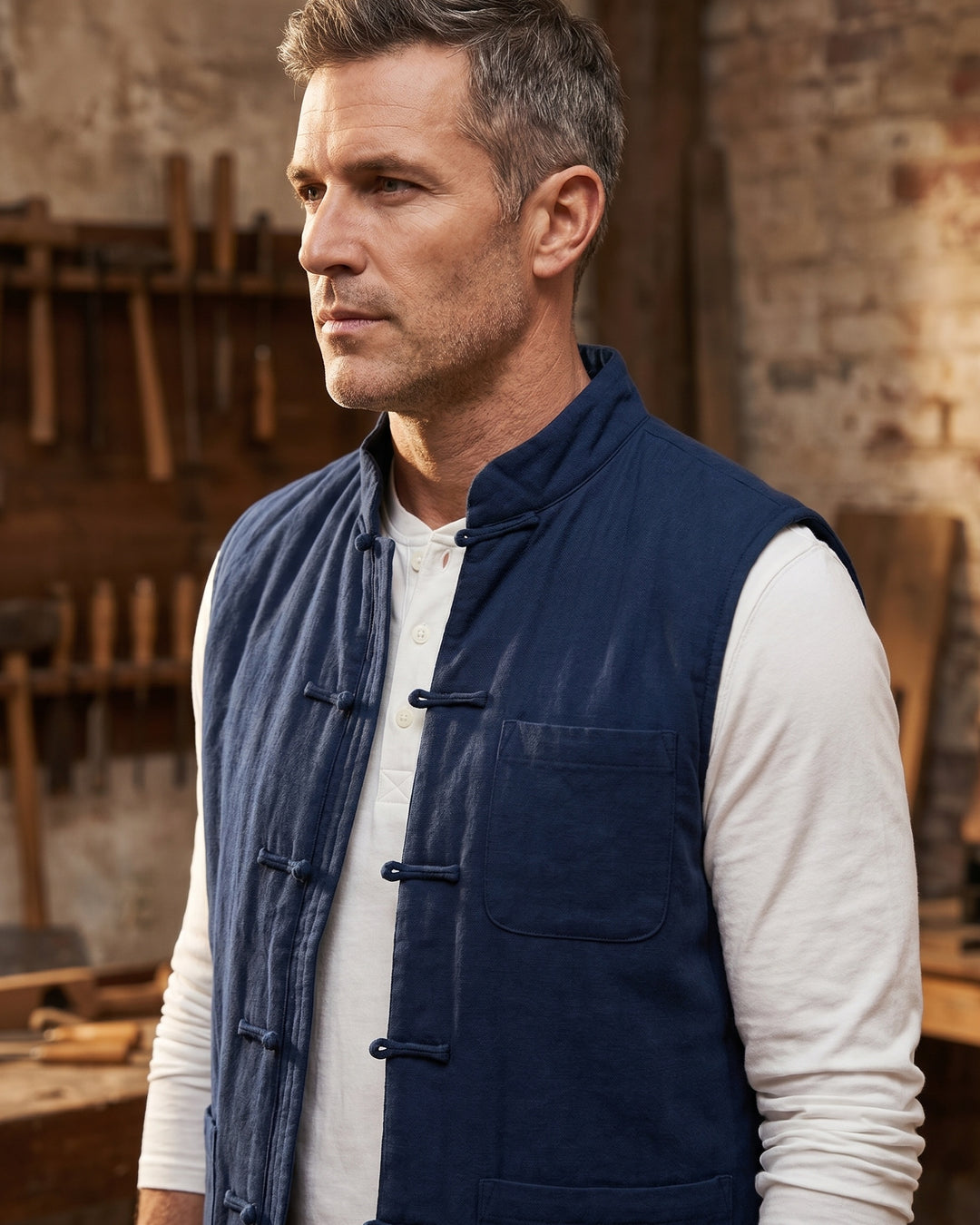 Fredrick - Gilet Con Tasche Frontali in Stile Vintage