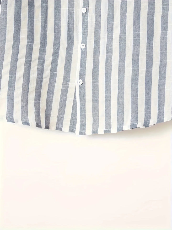 George - Elegante Camicia a Maniche Lunghe a Righe