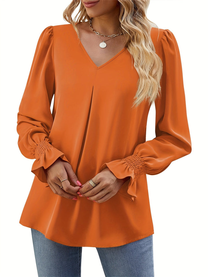 Shugyla - Camicia Ampia a Maniche Lunghe Con Volant