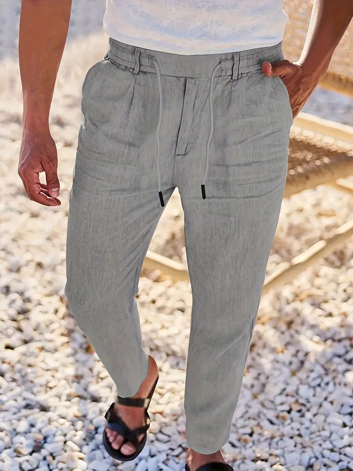 Nichols - Pantaloni Larghi In Lino Con Coulisse