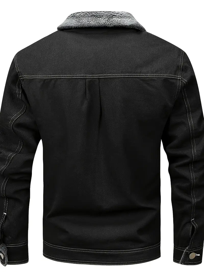 Geoffroy - Giacca In Denim Vintage Con Fodera In Pile