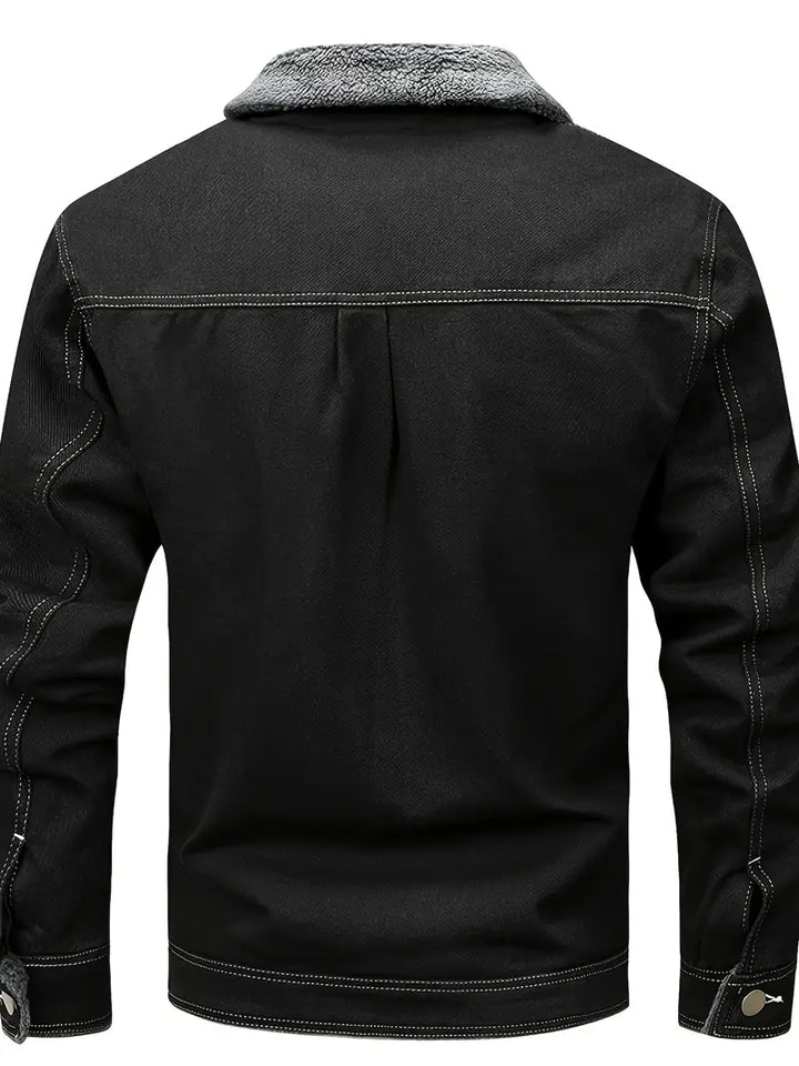 Geoffroy - Giacca In Denim Vintage Con Fodera In Pile