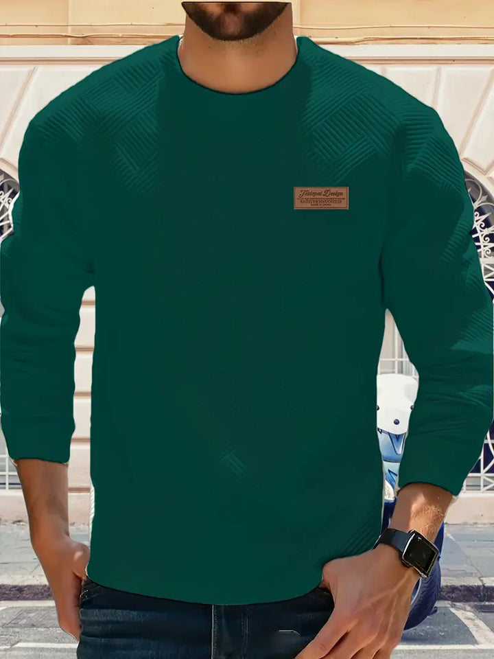 Malinga - Felpa Casual Con Motivo Geometrico e Maniche Lunghe