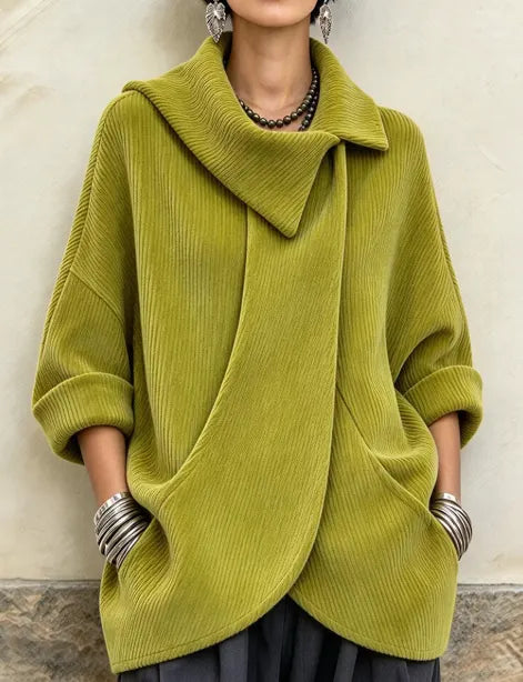 Lenneke - Giacca Oversize Con Collo Asimmetrico e Tasche