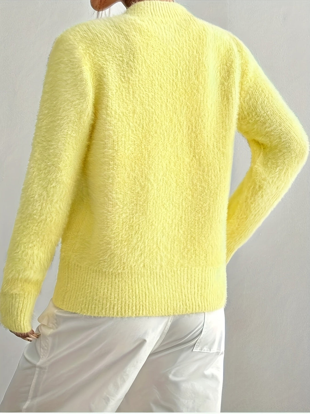 Smelissa - Cardigan Lavorato a Maglia Con Bottoni a Forma Di Cuore e Maniche Lunghe