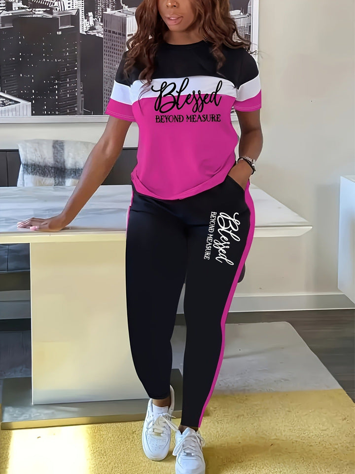 Fotini - Abito Sportivo Casual Estivo Alla Moda A Contrasto Colorato