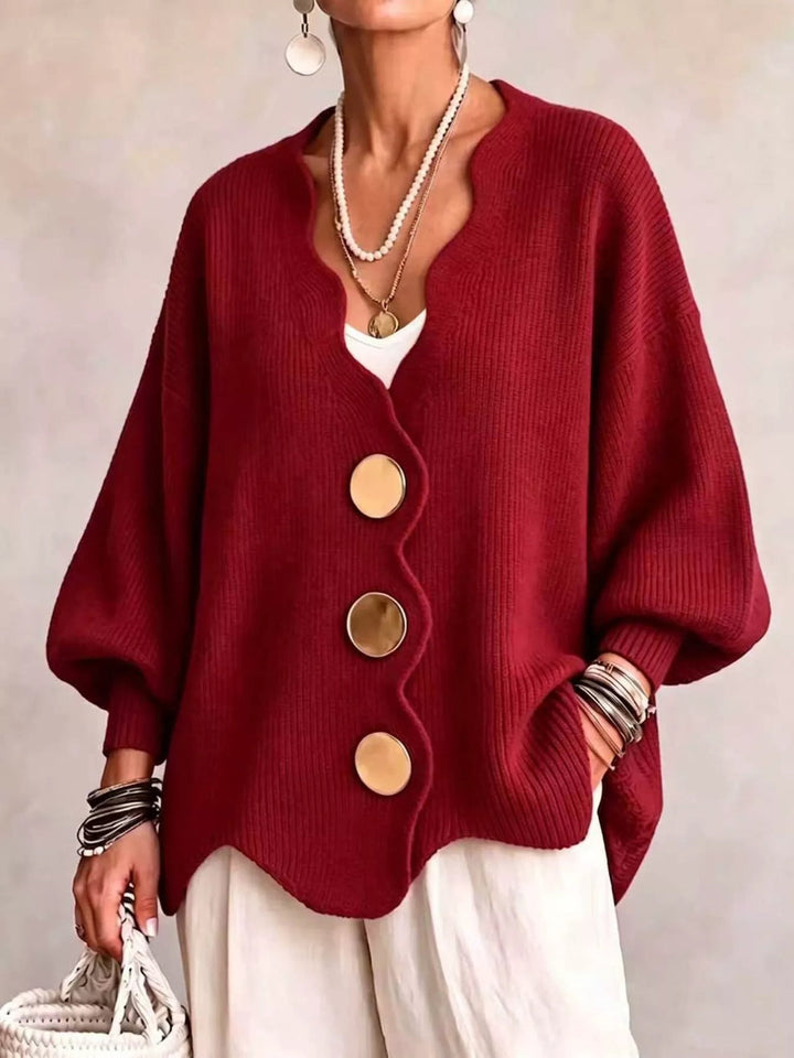 Gilian - Cardigan Abbottonato Con Bordo Smerlato