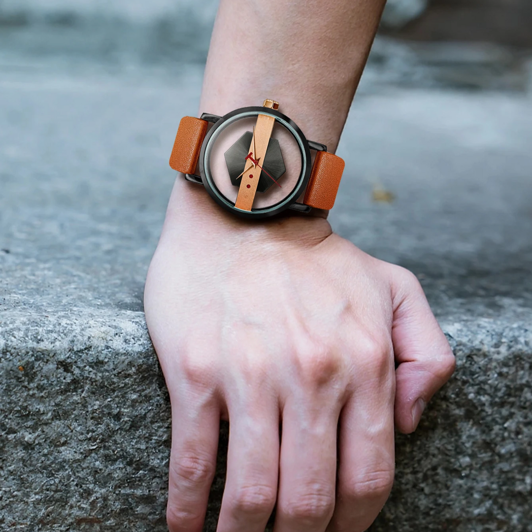 DialVorn - Orologio Con Quadrante Geometrico E Cinturino