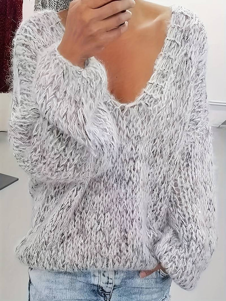 Lital - Elegante Maglione Morbido Con Scollo a V