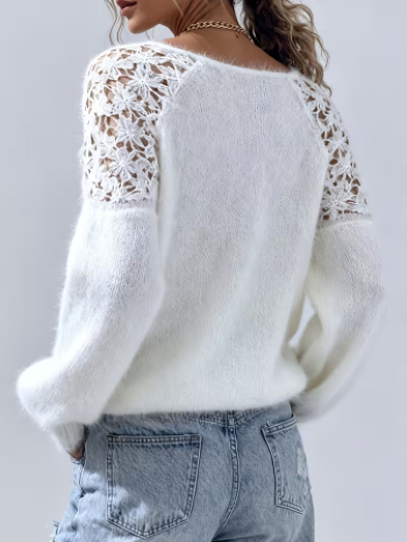Dobrina - Maglione Con Spalle Scoperte In Pizzo Traforato