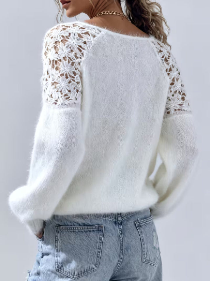 Dobrina - Maglione Con Spalle Scoperte In Pizzo Traforato