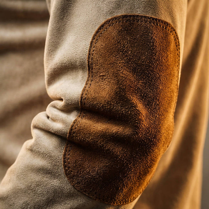 Kruno - Camicia Henley In Finta Pelle Scamosciata