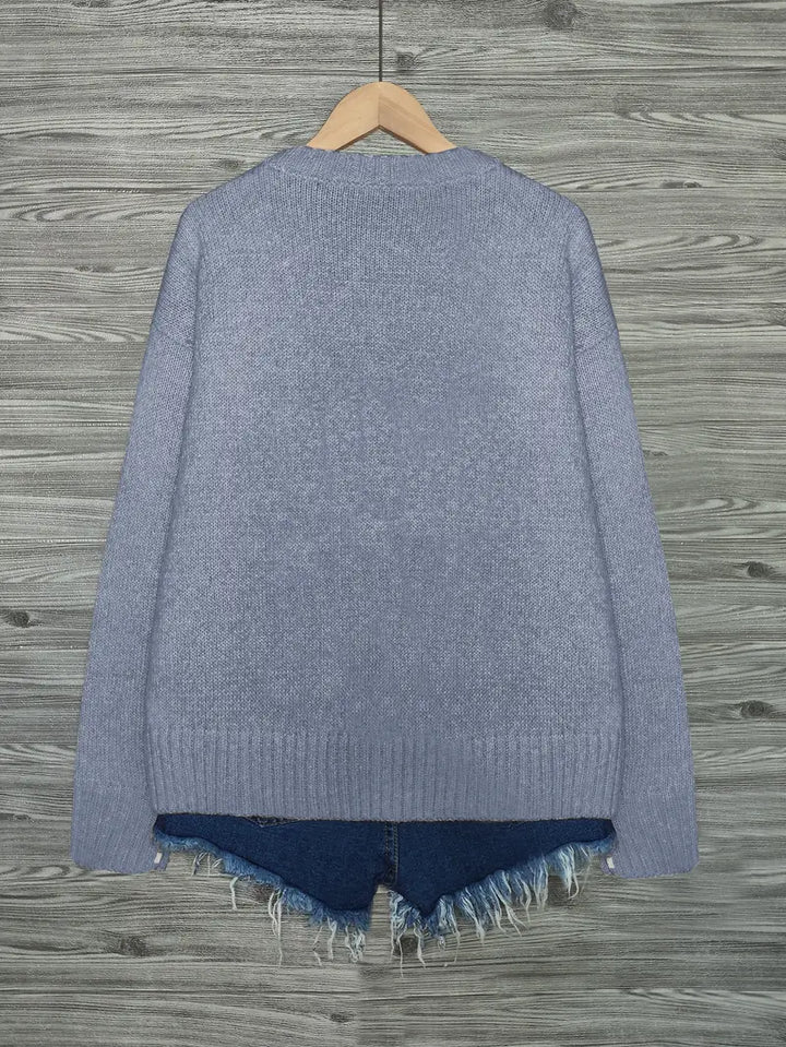 Urvana - Maglione a Maniche Lunghe Con Stampa Gatto