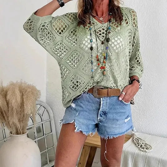 Raissa - Top a Maglia Con Scollo a V