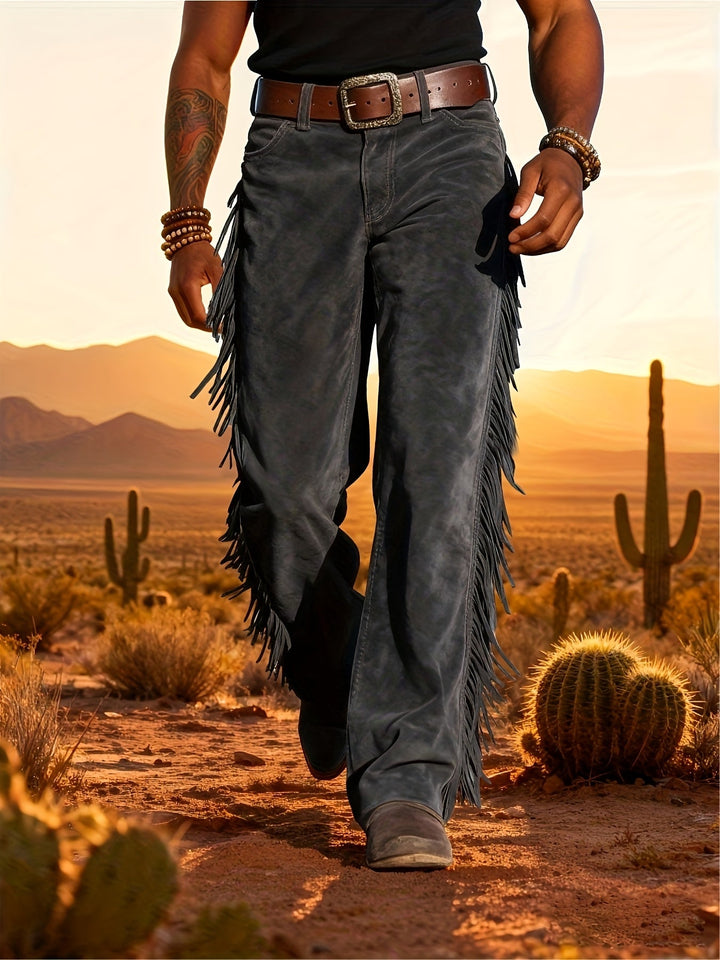 Altan - Pantaloni Casual Retrò Western Con Frange
