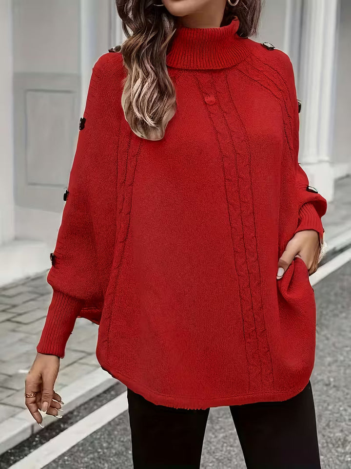 Lolana - Maglione a Collo Alto Con Stile Intrecciato