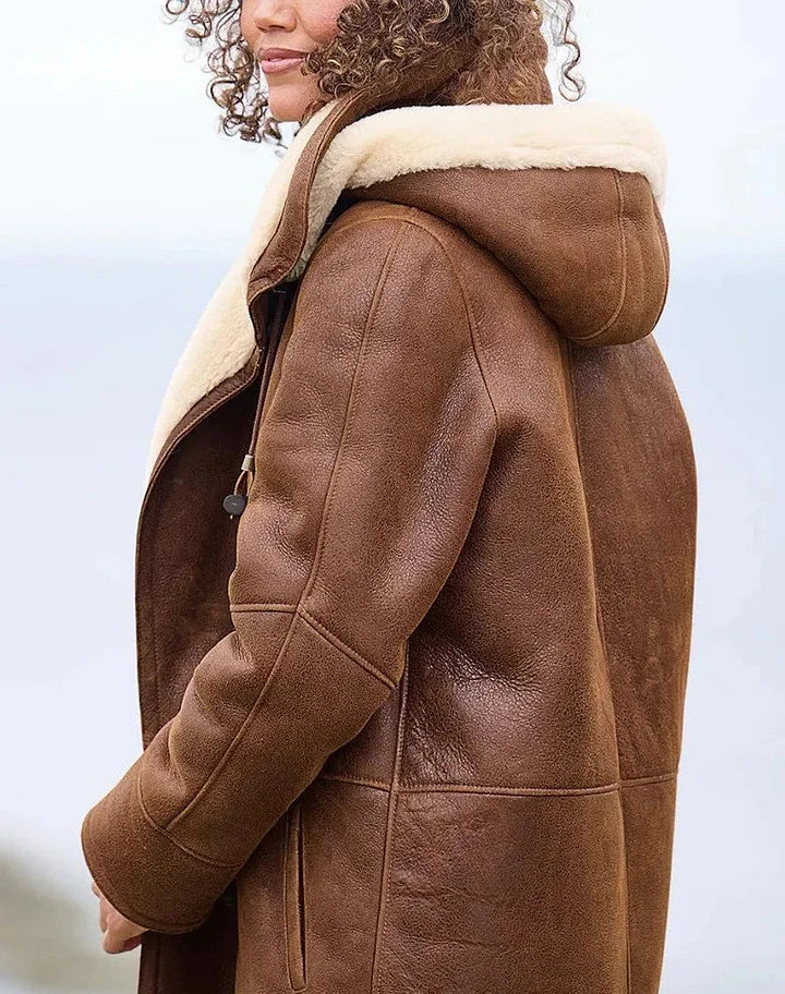 Zulika - Cappotto In Finta Pelle Scamosciata