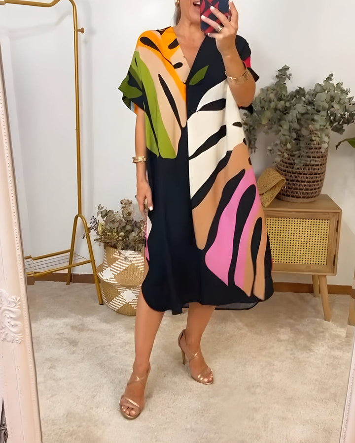 Madeline - Abito Casuale Colorato Con Scollo a V