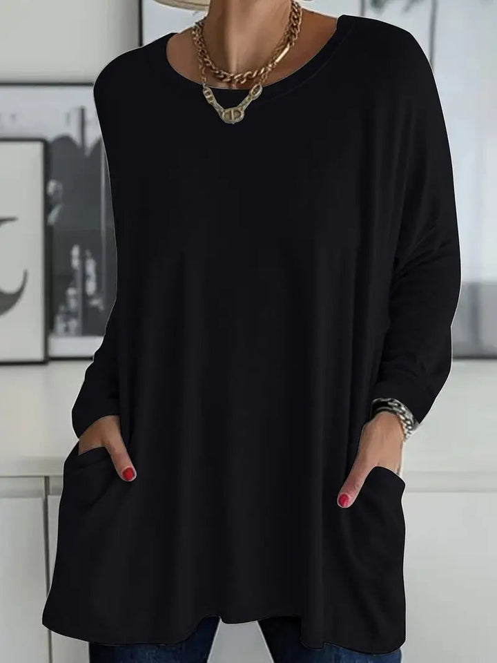 Noryn - Maglione Oversize con Collo Rotondo e Tasche