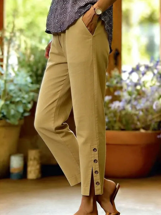 Kileza - Pantaloni Casual Dalla Vestibilità Ampia Con Bottoni