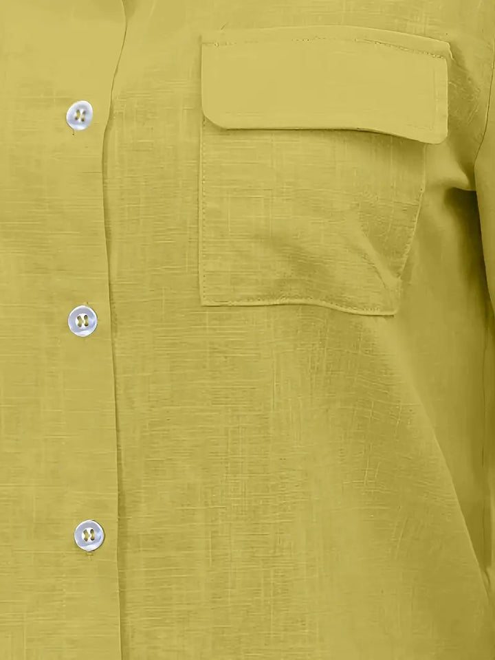 Athena - Camicia In Cotone Con Tasche Frontali
