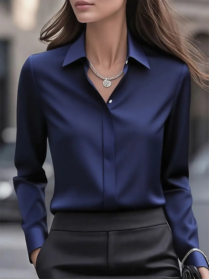 Amiliana - Elegante Camicia a Maniche Lunghe ConBottoni