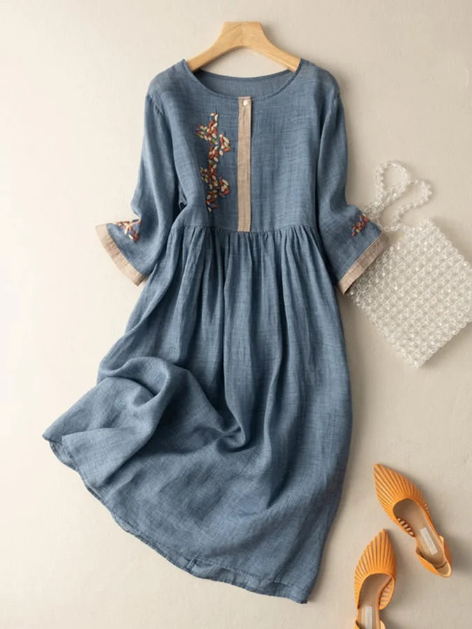 Anoshka - Vestito Etnico In Cotone e Lino
