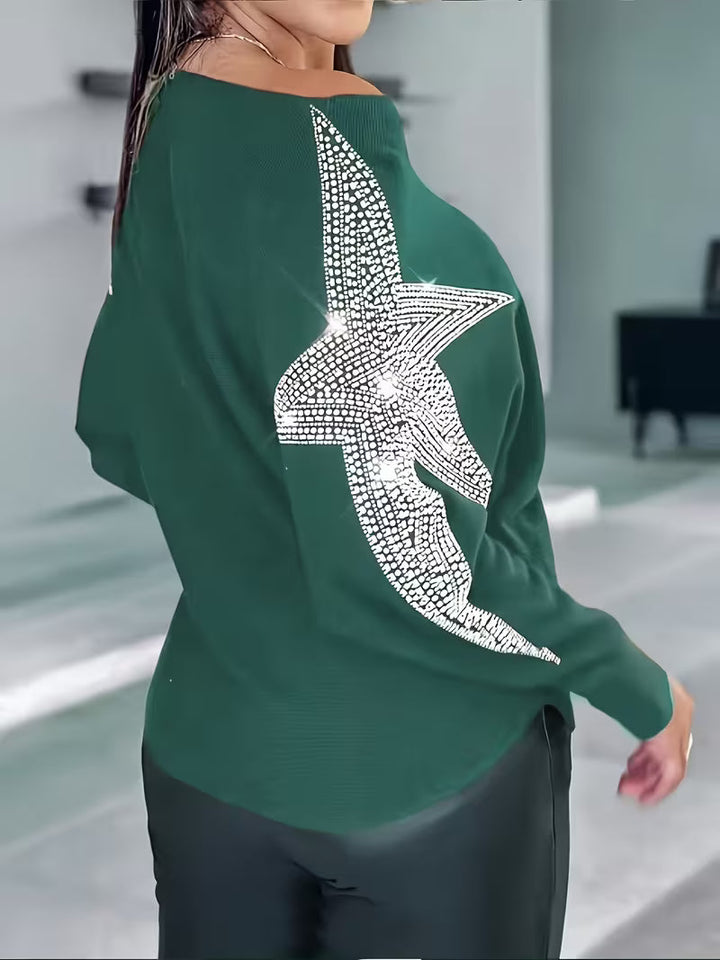Bernardino - Elegante Maglione a Maniche Lunghe Con Stampa a Stelle