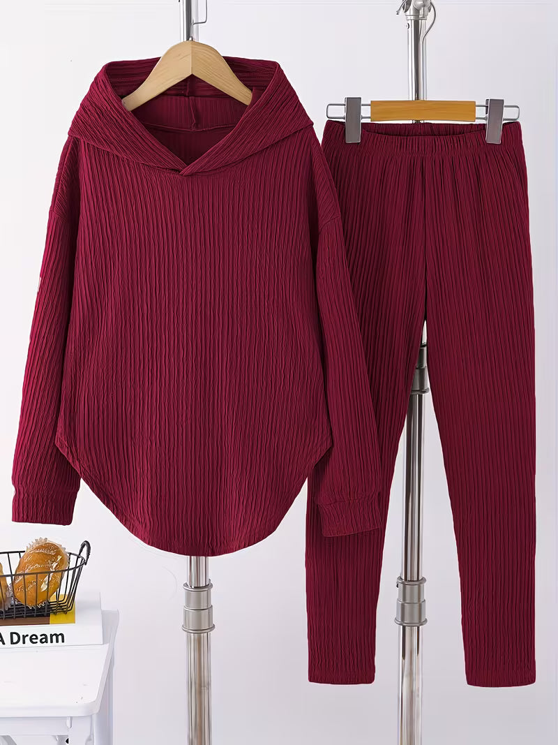 Berenika - Top Casuale Con Cappuccio e Leggings