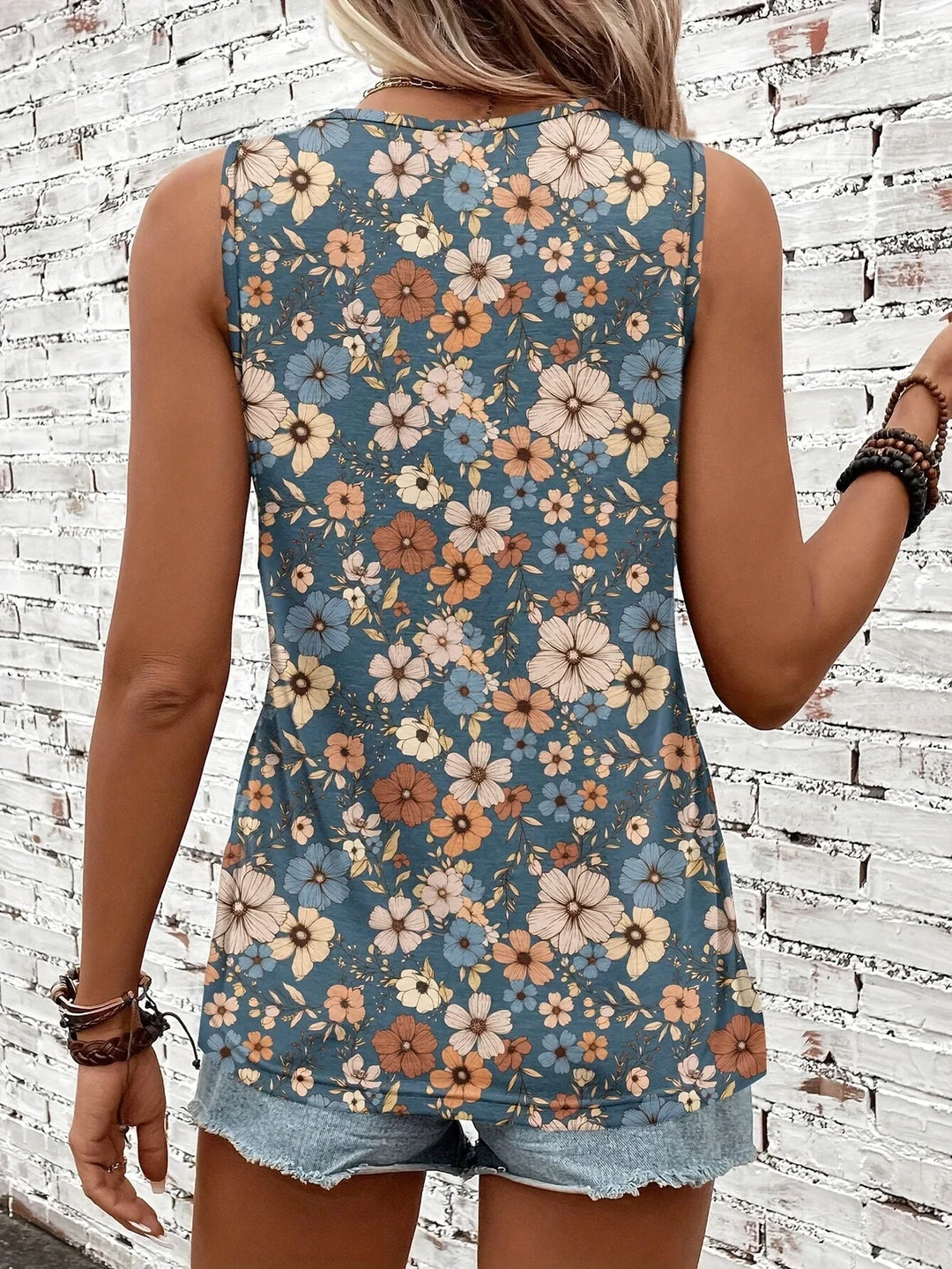 Lilou - Top Estivo Casual Con Stampa Floreale