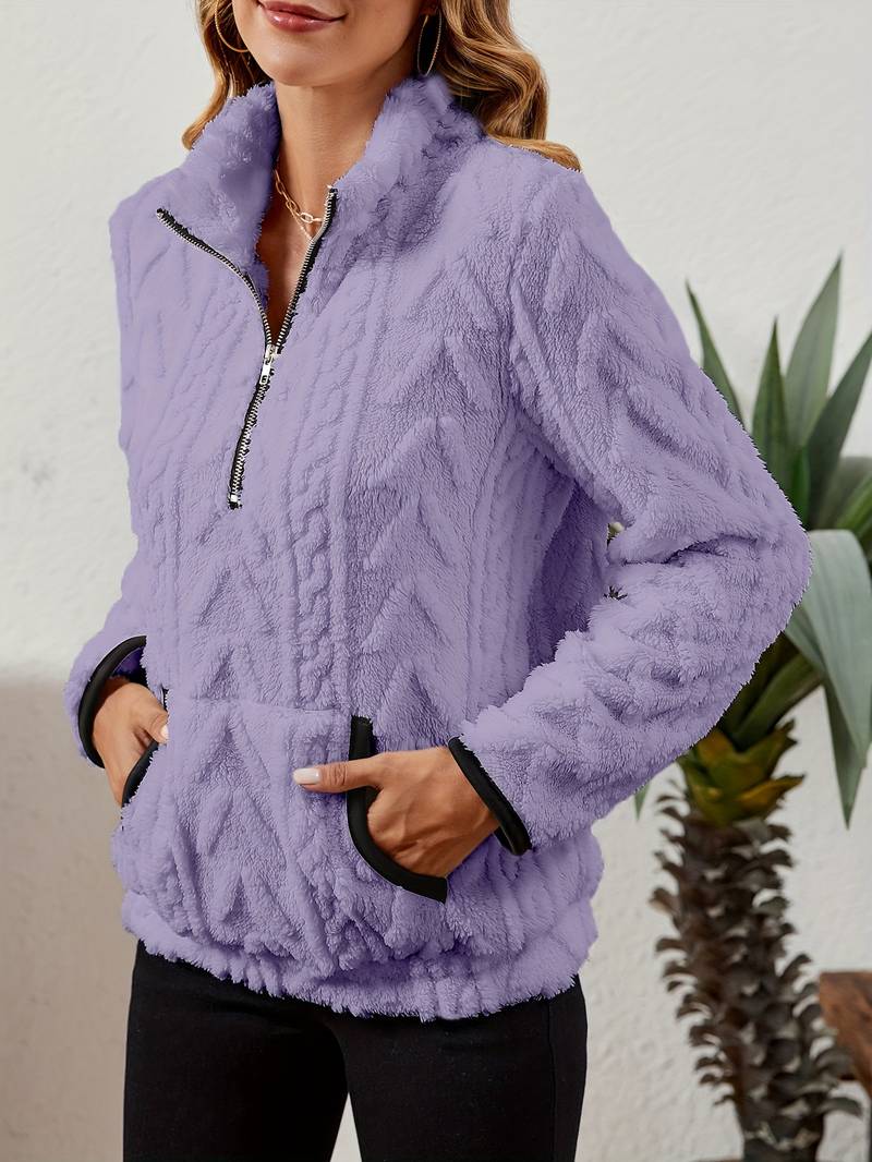 Naama - Maglione Elegante Con Mezza Zip e Tasca